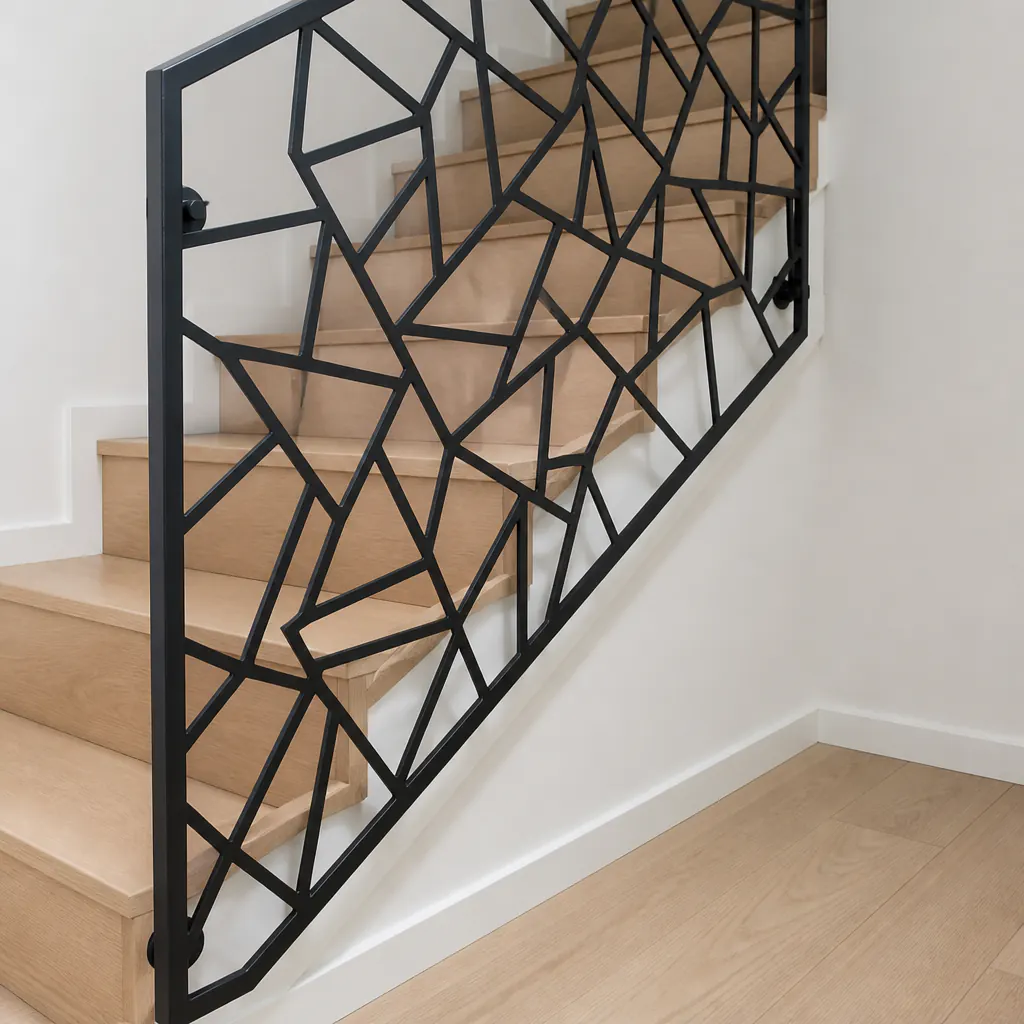 Modernes Innentreppengeländer mit geometrischem Muster