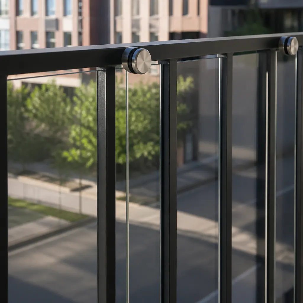 Langlebiges Edelstahl-Balkongeländer mit Glasfüllung